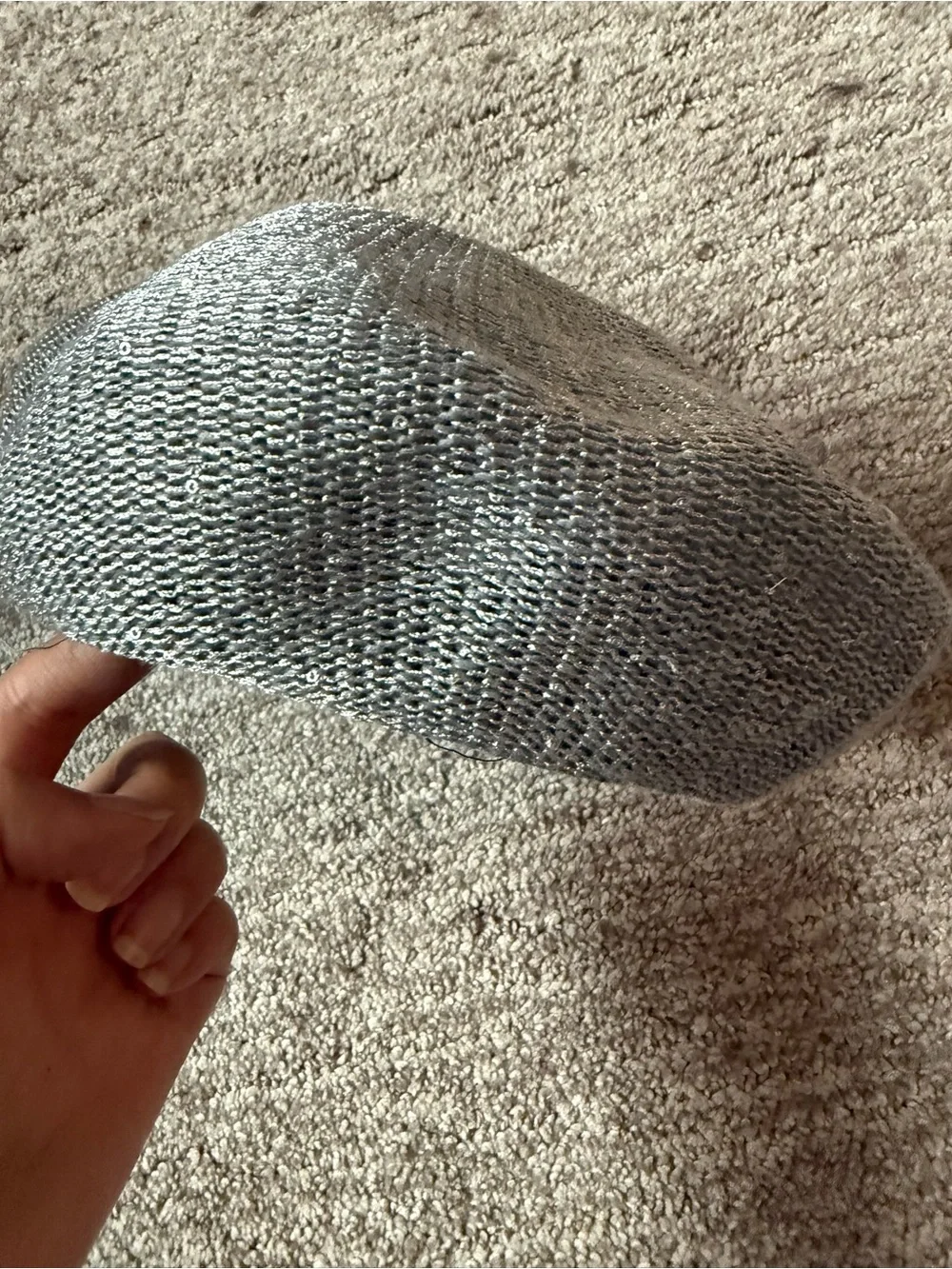 Silver Sequin Knit Beret